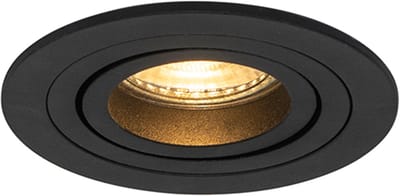 QAZQA rondoo - Moderne Inbouwspot - 1 lichts - Ø 9.2 cm - Zwart - Woonkamer | Slaapkamer | Keuken