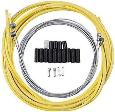 Fiets Remkabel Set - Universele Kabel - Fiets Onderhoud - Corrosiebestendig - 2 Meter Buis - Geel