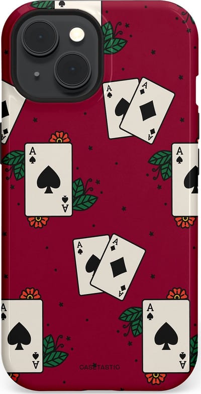 Casetastic Hoesje Geschikt voor Apple iPhone 15 Magsafe - Stijlvolle Beschermende Duo-layer Case - Casino Aas