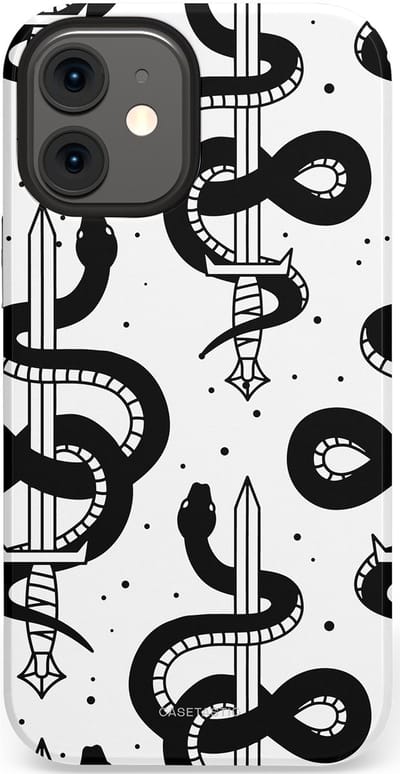 Casetastic Hoesje Geschikt voor Apple iPhone 12 Mini - Stijlvolle Beschermende Duo-layer Case - Sluipzwaard