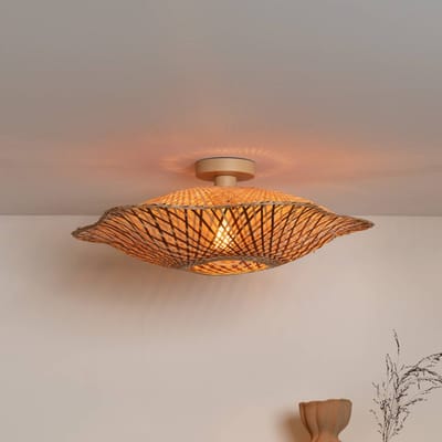 GOOD & MOJO plafondlamp Madura, Ø 60 cm, bruin, bamboe E27