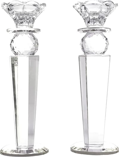 Set van 2 Kristalglas Kandelaars voor Tafelloper of Decoratie