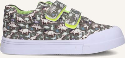 Go Banana's Go Banana‘S Sneaker Klittenband - Green Dino - Sneakers Kinderen - Jongens - Dark Green - Canvas - Maat 33