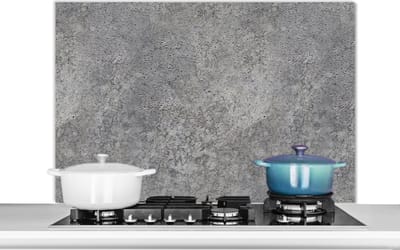 Spatscherm keuken 100x65 cm - Kookplaat achterwand Patronen - Industrieel - Beton print - Muurbeschermer - Spatwand fornuis - Hoogwaardig aluminium