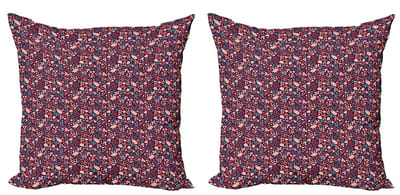 ABAKUHAUS Eikel Kussenhoes Set – 2x 40x40 cm – Dubbelzijdig bedrukt – Rits – Multicolor