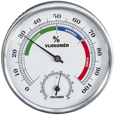 Orion - Thermometer Hygrometer - Rond - 8.5cm - Zilver