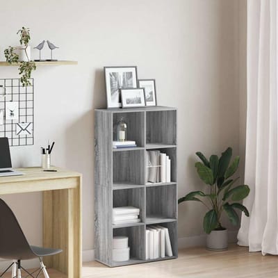 vidaXL - Boekenkast - 66x30x130 - cm - bewerkt - hout - sonoma - grijs