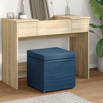 vidaXL - Kruk - Blauw - 41 - x - 41 - x - 40 - cm - Stof - en - Geëngineerd - Hout
