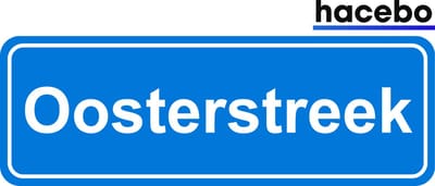 Hacebo - Plaatsnaam Sticker - 29x10 CM - Oosterstreek sticker - Verkeersborden sticker - grappige cadeaus - Oosterstreek