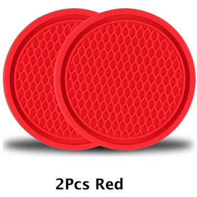 Antislip Auto Bekerhouder - Universele Bekerhouder met Sierontwerp - Rood - Interieur Auto Accessoires 2pcs red