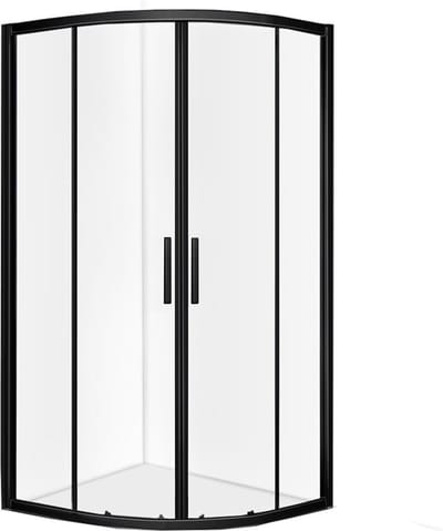 Enza - Douchecabine - 80x80x200 - Kwartrond - Mat Zwart - Schuifdeur - Hoekinstap