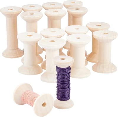 Houten Spoelen - Draad Bobines - Klusjes Organiseren - Gladde Afwerking - 16 Stuks - Wit