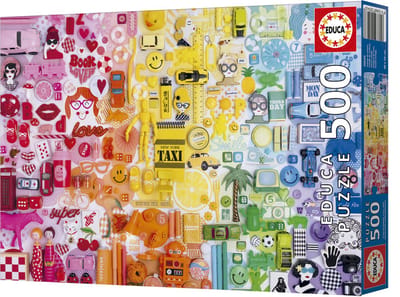 Educa - Puzzel - collage kleuren - 500 stukjes karton - Legpuzzel