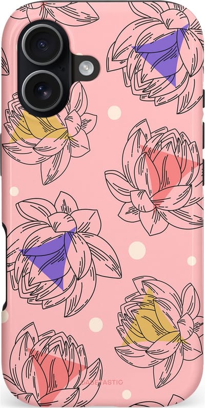 Casetastic hoesje geschikt voor Apple iPhone 17 - MagSafe - Dubbellaagse bescherming - Bloemen Pastel Roze - Fashion Case - Lichtroze Taupe
