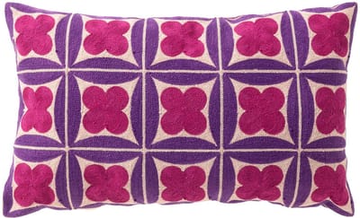 Dutch Decor CLOVER - kussenhoes 30x50 cm - geometrisch - geborduurd - Deep Lavender - paars - met rits - zonder binnenkussen