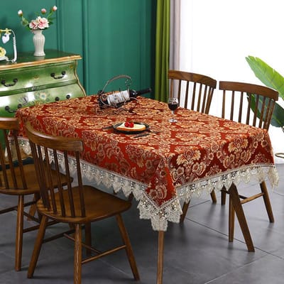 Chinees Rood Geborduurd Jacquard Tafelkleed Chinees Bruiloft Koffietafelkleed Bruiloft Feest Decoratie Cadeau Tafelkleed Feestelijk Tafelkleed 90*90 rood