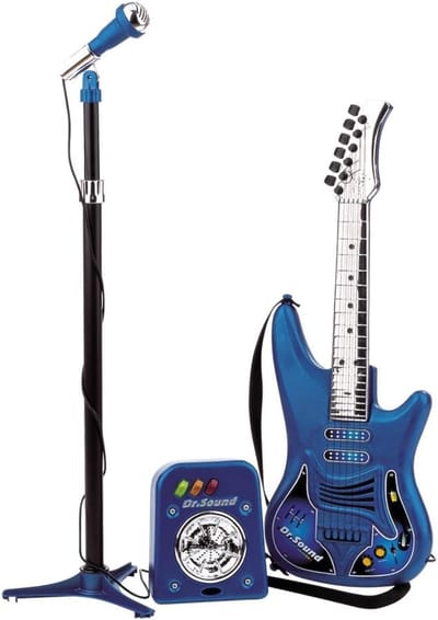 Gitaar Microfoon Versterker Set - Muziek Speelgoed - Kinder Podium - 10 Ritmes Ingebouwd - 63 x 82 cm