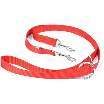 Duvoplus - Uitlaatriem Voor Dieren - Hond - Nylon Leiband Verstelbaar M-l - 200cm/25mm Zwart - 1st