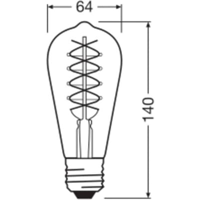 OSRAM Dimbare LED lampen, Vintage Edition, 30 watt vervanging, E27, ST64-vorm, 1800 Kelvin, Warm Comfort Light, Helder glas, enkele verpakking