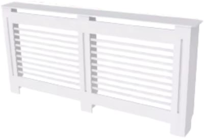 Radiatorombouw - 152x92 cm - Ombouw rooster - Horizontale panelen - MDF - Stijlvol - Wit