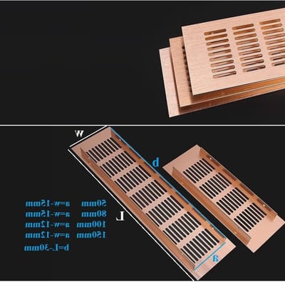 Ventilatieroosters - Luchtroosters - Meubels Ventileren - Insectenwerend - 100x200mm - Roségoud