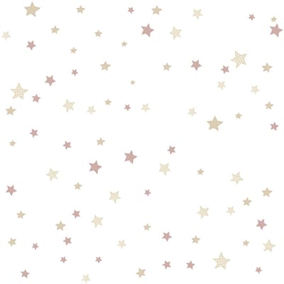 Behang - Sterren - Roze Beige - Sterretjes - Confetti Sterren - Babykamer Meisjeskamer - Kinderkamer - Vliesbehang - 0,53 x 10,05 M - Happy