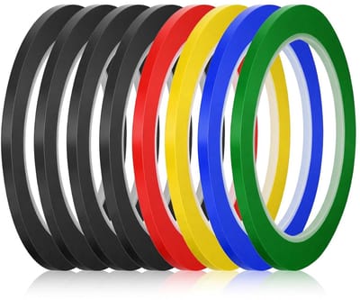 8 Rollen Kleurige Zelfklevende Tape voor Whiteboards, Markeren en Creatieve Projecten (3mm x 66m)