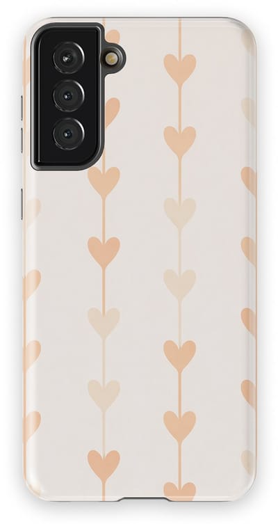 Tough Hoesje met Hartjes Samsung Galaxy S21 Plus | Little Love Tough Case Geschikt voor Mag | Hartjes Print Backcover Samsung Galaxy S21 Plus Vertical Hearts