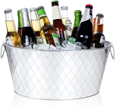 Grote Gegalvaniseerde Metalen IJsemmer voor Drankjes, Wijn en Champagne