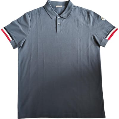 Moncler Logo Confortable Polyvalent Poignet Rayé Simple Manches Courtes Polo Hommes Polos I10918A00023899P0989 L gray