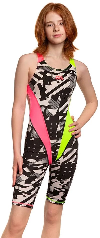 Madwave Kneeskin Pbt Open Rug Wedstrijd Zwempak Zwart XL Meisje