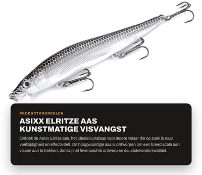 Dailygoods- Elritze Aas - Kunstaas Set - Zacht/Stevig/Duurzaam - 3D Ogen - Geschikt voor Roofvis - 11,9 cm