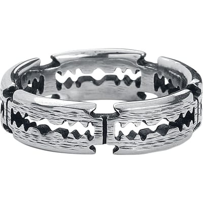etNox hard and heavy Ring - Razorblades - voor Mannen - zilverkleurig