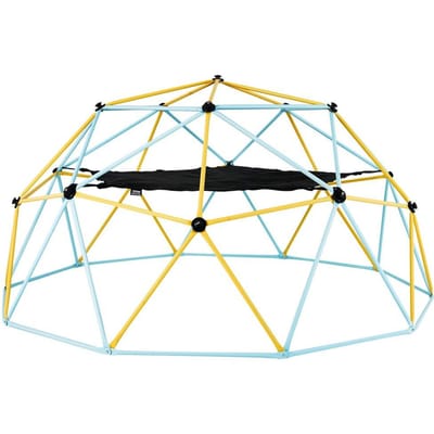 Klimkoepel, 10FT Geometrische Dome Klimmer met Hangmat en Schommel, voor Kinderen van 3 tot 10 Jaar, Jungle Gym Ondersteunt 750LBS en Eenvoudige Montage, met