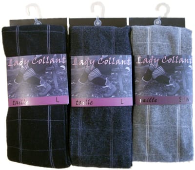 Dames collant 80% katoen- fantasie Quadre 09 - 5 stuks- maat S/M - assortiment kleuren