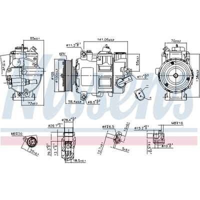 Compressor, airconditioner NISSENS 890550