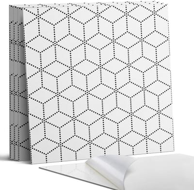 Coloray Wandpanelen Zelfklevend - Hexagonaal stippenpatroon Zelfklevende Wandpanelen - 50 cm x 50 cm - Zwart Wandpaneel PVC - 4 stuks - Mozaïeken Wandpanelen Zelfklevend - Wandbord Keuken - Wandpaneel Badkamer
