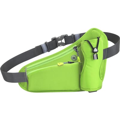 Sac de ceinture d'hydratation de sport, sac banane de course avec porte-bouteille d'eau pour hommes et femmes vert