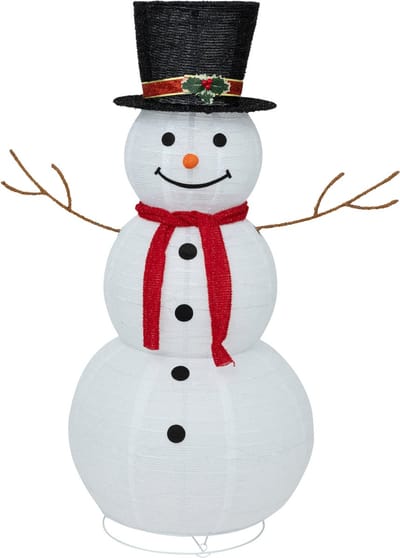 Feeric Lights & Christmas Kerstverlichting figuur - sneeuwpop - 120 cm - 100 led lampjes