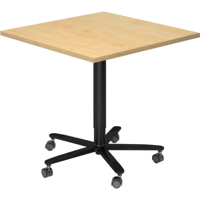 Vergadertafel | Walnoot/Zwart | 80 x 80 cm x 72-114 cm | Bistro 88Q D