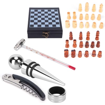 Set Tire-bouchon à Vin en Acier Inoxydable avec Thermomètre Tire-bouchon Cadeau pour Bar Maison Cuisine white