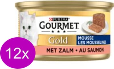 12x Gourmet Gold - Mousse Zalm - Kattenvoer - 85g