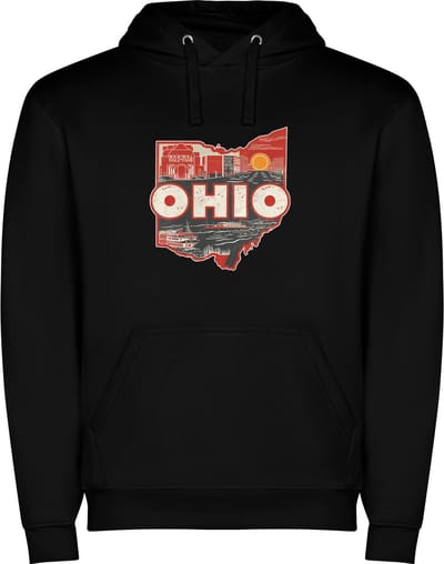 Zwarte Wanna have hoodie voor de echte Amerika liefhebber USA Amerikaanse / Verenigde Staten de staat Ohio Print Full Color Color merk Roly maat S