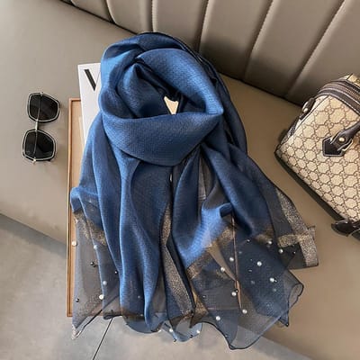 Luxe Glanzende Diamant Sjaal Zijde Dames Hijab Zachte Wol Sjaals En Wraps Grote Dunne Sjaals Foulard Vrouwelijke Bufanda 75x190cm gray