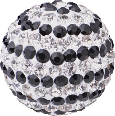 Quiges Verwisselbaar Bolletje met Zirkonia Zwart/Wit 18mm - 18B012