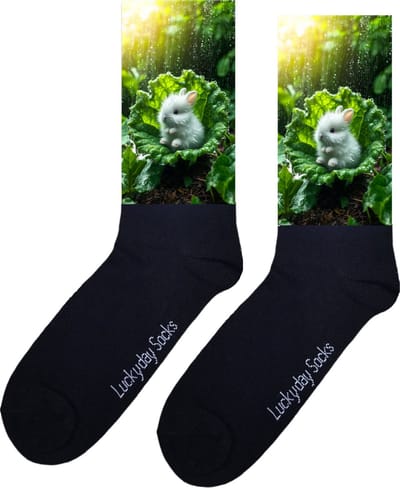 Konijn - Opkikker - Grappige sokken - Valentijns cadeau - Verjaardag cadeau - Sint cadeau - Leuke sokken - Natuur - Leuk cadeau - Vrolijke sokken - Cadeautje - Grappig cadeau - Kerst Sokken - Vaderdag - Moederdag - Socks maken Happy - Maat 37-44