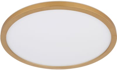 Plafondlamp badkamerlamp plafondlamp woonkamerlamp eetkamerlamp, kunststof messing wit, achtergrondverlichting IP44 memoryfunctie dimbaar, 18W 1600Lm 3000K warm wit, D 29,4 cm