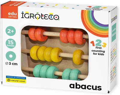 Houten Telraam - Rekenmachine Kinderen - Leren Tellen - Visueel Decimaalsysteem - 21 x 17 x 6 cm - Multicolor