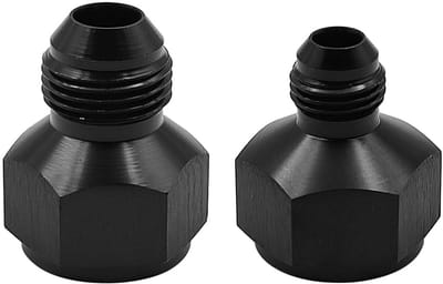 Dailygoody - Flare Reducer Adapter - Verstelbare Fitting - Aluminium Zwart - Brandstofsysteem - Geschikt voor Brandstoftank en Transmissieoliekoeler