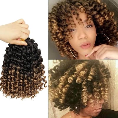 6 Stuks Haak Haar Extensions voor Vrouwen - Passion Twist Krullend Haar, Locs en Vlechtwerk - 72 Strengen (20 cm, #1B/27)